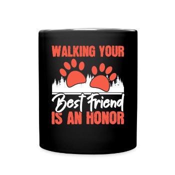 Walking Your Bestfriend Is An Honor Cardio Fitness - Full Colour Mug - black - Front