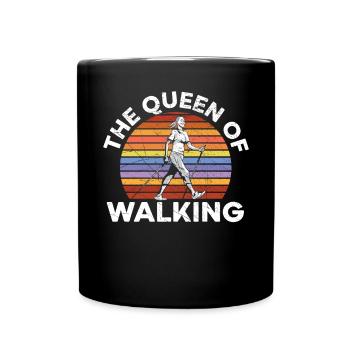 The Queen Of Walking Walker Cardio Exercise - Full Colour Mug - black - Front