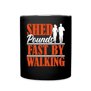 Verlieren Sie schnell Pfunde durch Walking Walker Cardio-Übung - Tasse einfarbig - Schwarz - Vorne