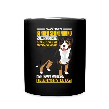 Berner Sennenhund Geschenkideen - Tasse einfarbig - Schwarz - Vorne