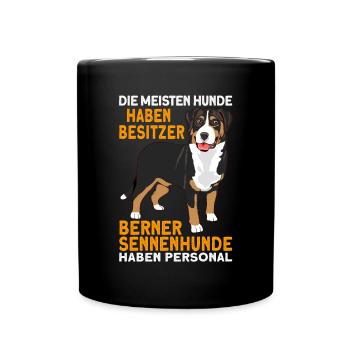 Berner Sennenhund Geschenkideen - Tasse einfarbig - Schwarz - Vorne