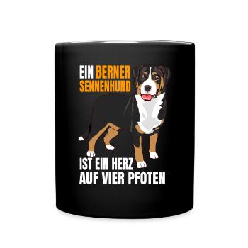 Berner Sennenhund Geschenkideen - Tasse einfarbig - Schwarz - Vorne
