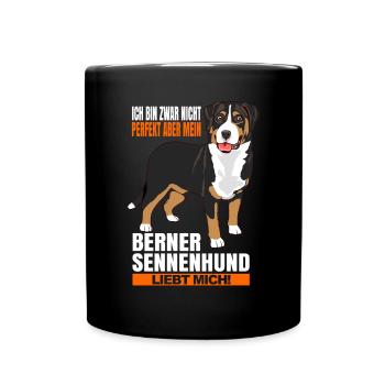 Berner Sennenhund Geschenkideen - Tasse einfarbig - Schwarz - Vorne