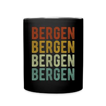 Bergen City Retro Vintage - Mug uni - noir - Devant