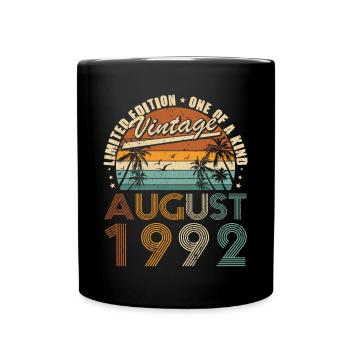 30ème anniversaire millésime Août 1992 Unique en son genre - Mug uni - noir - Devant