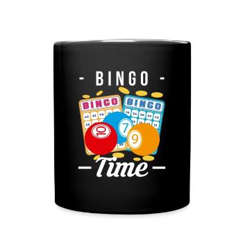 Bingo Time Shirt Geschenk - Tasse einfarbig - Schwarz - Vorne
