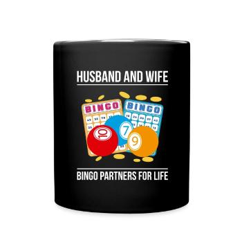 Husband And Wife Bingo Partners For Life - Full Colour Mug - black - Front