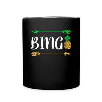 Bingo Ananas Shirt Geschenk - Tasse einfarbig - Schwarz - Vorne