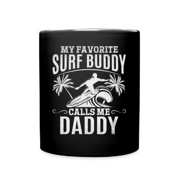 Wassersurfen Mein Lieblings-Surfer-Kumpel nennt - Tasse einfarbig - Schwarz - Vorne