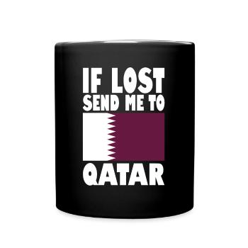 Slogan du drapeau du Qatar - Mug uni - noir - Devant