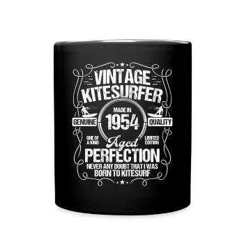 1954 Kiteboarding Kitesurfing Kitesurfer Born 1954 - Tasse einfarbig - Schwarz - Vorne