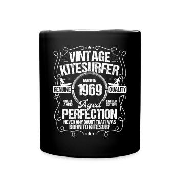 1969 Kiteboarding Kitesurfing Kitesurfer Born 1969 - Tasse einfarbig - Schwarz - Vorne