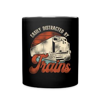 Conducteur de train diesel de marchandises - Mug uni - noir - Devant