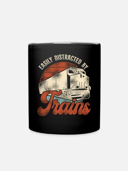 Freight Diesel Train Driver - Full Colour Mug - black