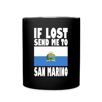 San Marino Flagge Spruch - Tasse einfarbig - Schwarz - Vorne