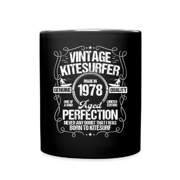 1978 Kiteboarding Kitesurfing Kitesurfer Born 1978 - Tasse einfarbig - Schwarz - Vorne