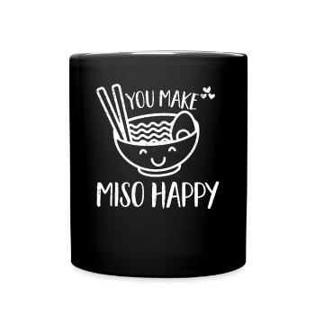 Miso Suppe Japan Japanisches Essen Kücke - Tasse einfarbig - Schwarz - Vorne