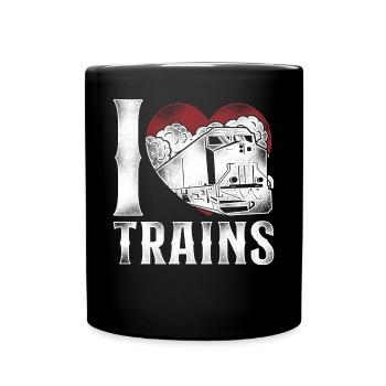 Freight Diesel Train Driver - Full Colour Mug - black - Front
