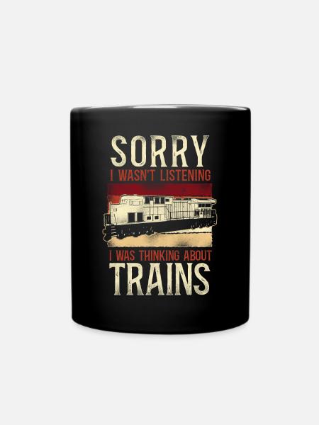 Freight Diesel Train Driver - Full Colour Mug - black