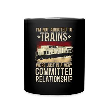 Freight Diesel Train Driver - Full Colour Mug - black - Front