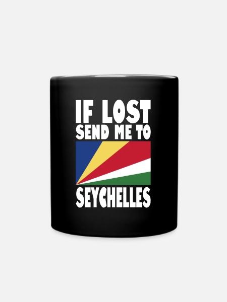 Seychellen Flagge Spruch - Tasse einfarbig - Schwarz