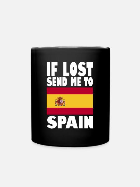Spanien Flagge Spruch - Tasse einfarbig - Schwarz