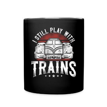 Freight Diesel Train Driver - Full Colour Mug - black - Front