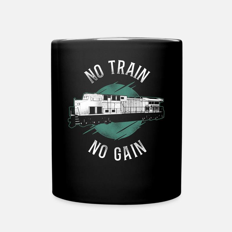 Freight Diesel Train Driver - Full Colour Mug - black
