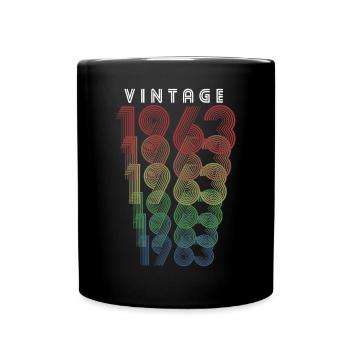 Vintage 1963 Year of birth 1963 Vintage Birthday - Full Colour Mug - black - Front