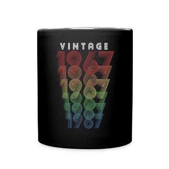 Vintage 1967 Year of birth 1967 Vintage Birthday - Full Colour Mug - black - Front