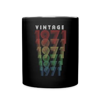 Vintage 1971 Year of birth 1971 Vintage Birthday - Full Colour Mug - black - Front