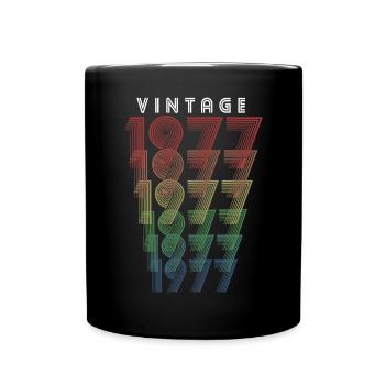 Vintage 1977 Year of birth 1977 Vintage Birthday - Full Colour Mug - black - Front