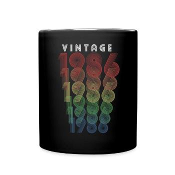Vintage 1986 Year of birth 1986 Vintage Birthday - Full Colour Mug - black - Front