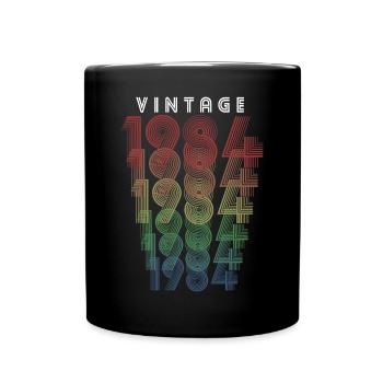 Vintage 1984 Year of birth 1984 Vintage Birthday - Full Colour Mug - black - Front