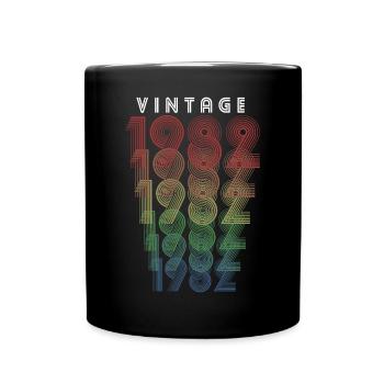 Vintage 1982 Year of birth 1982 Vintage Birthday - Full Colour Mug - black - Front