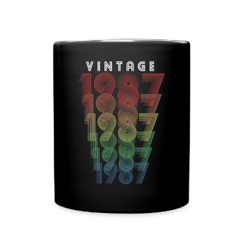 Vintage 1987 Year of birth 1987 Vintage Birthday - Full Colour Mug - black - Front