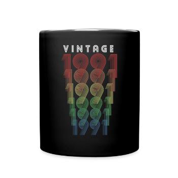 Vintage 1991 Year of birth 1991 Vintage Birthday - Full Colour Mug - black - Front