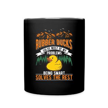 Canard en caoutchouc Cadeau Canard Grinçant Canard Bain Canard - Mug uni - noir - Devant