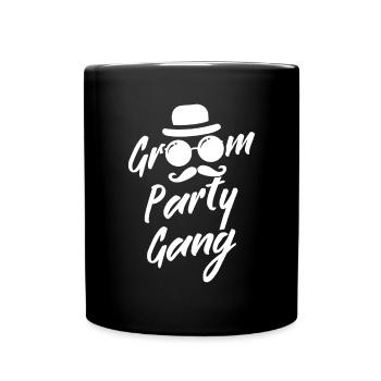 JGA 2022 Groom Party Gang weiß - Tasse einfarbig - Schwarz - Vorne