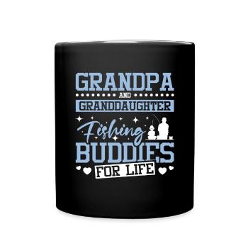 Copains de pêche de grand-père et grand-père pour la vie - Mug uni - noir - Devant