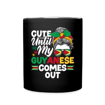 Guyana Guyana Guyana Drapeau mignon jusqu’à mon - Mug uni - noir - Devant