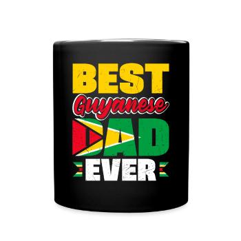Guyana Guyana Guyana Flag Meilleur père guyanais jamais - Mug uni - noir - Devant