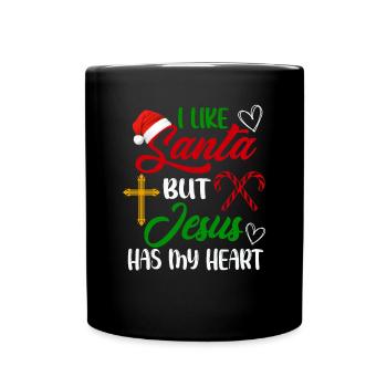 I love Santa Claus Jesus has my heart - Full Colour Mug - black - Front