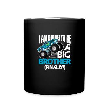 Big Brother Sibling Sister Gift - Full Colour Mug - black - Front