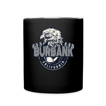 Burbank California Eagle Beliebtes Platz-Fußball - Tasse einfarbig - Schwarz - Vorne