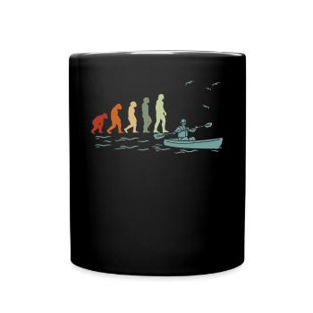 Kajak Kanu RAFTING BOOT Kanufahrer Kanufahren - Tasse einfarbig - Schwarz - Vorne