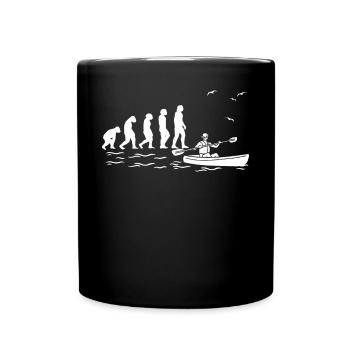 Kajak Kanu RAFTING BOOT Kanufahrer Kanufahren - Tasse einfarbig - Schwarz - Vorne