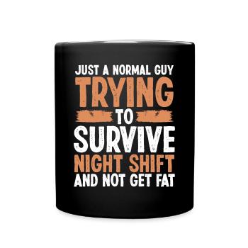 Factory Worker Night Shift Production Worker - Tasse einfarbig - Schwarz - Vorne