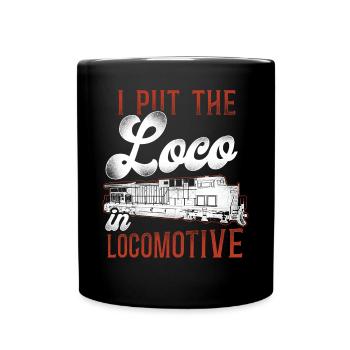Freight Diesel Train Driver - Full Colour Mug - black - Front