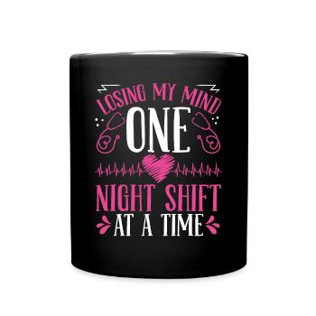 Night Emergency Room Nurse Girlfriend ER Nurse - Full Colour Mug - black - Front
